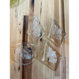 Acyrlic Clear Etched Christmas Ornaments